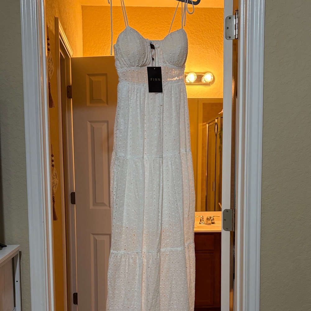 White Eyelet Maxi Dress
